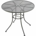 Global Industrial 36in Round Outdoor Table, Steel Mesh, Gray 262080GY